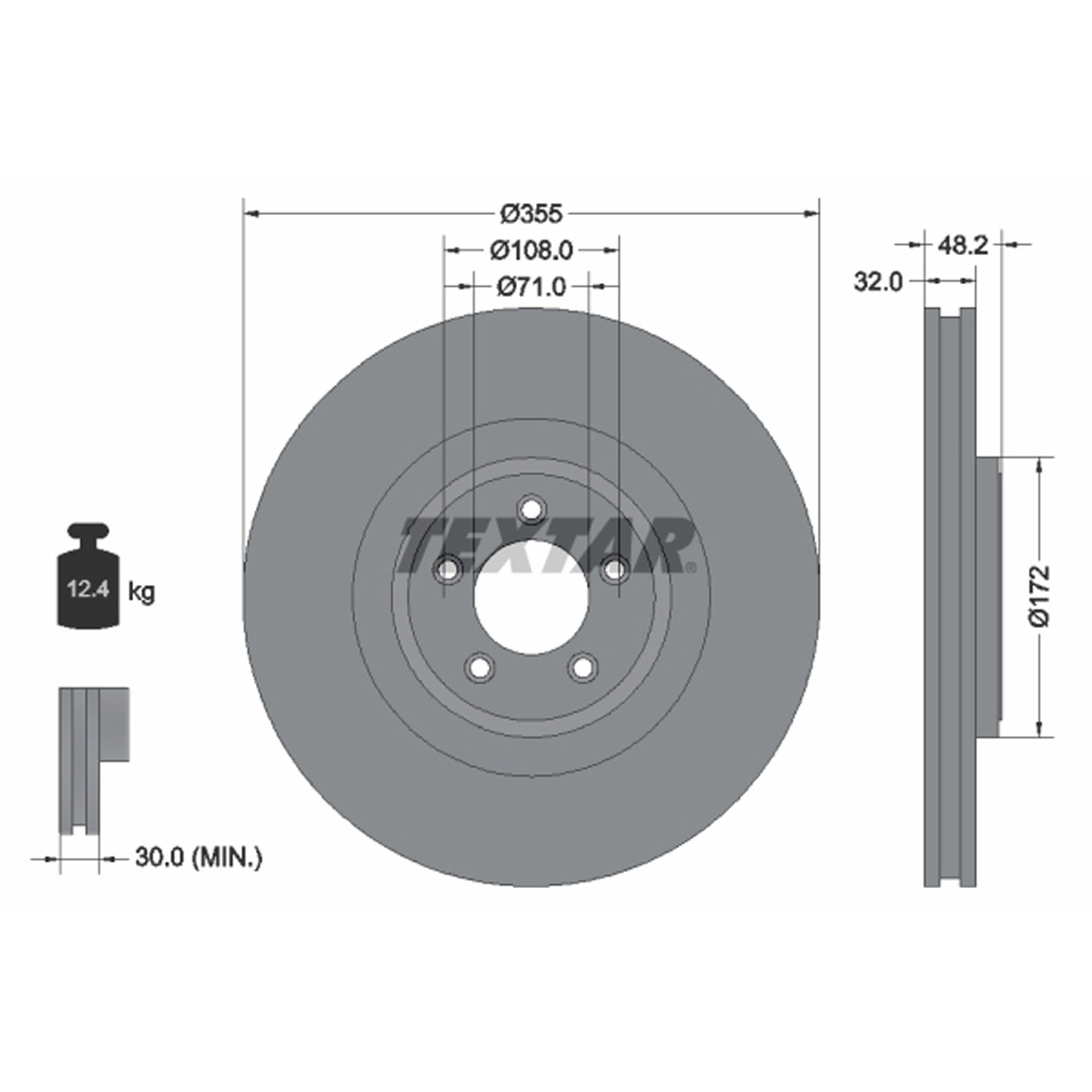 TEXTAR 92186305 Bremsscheiben Satz JAGUAR F-Type S-Type 2I XF 1 18 Zoll XJ XK 2 vorne