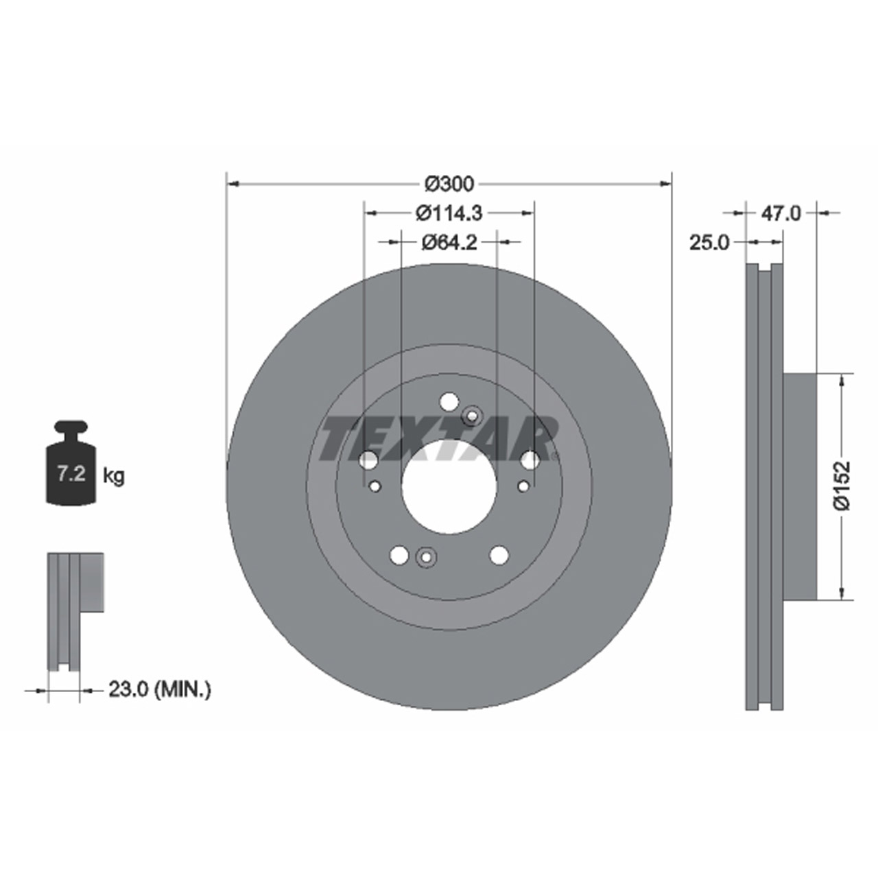 TEXTAR 92186503 Bremsscheiben Satz HONDA Civic 8 Hatchback Type R vorne 45251SMTE00