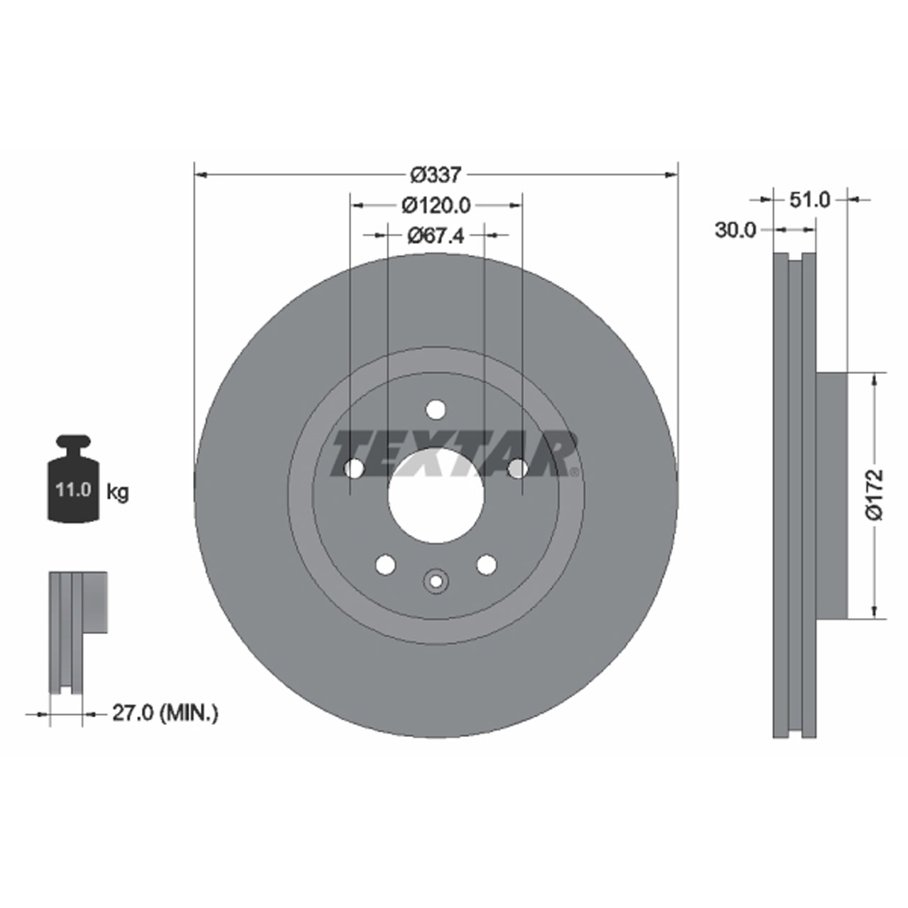 TEXTAR 92187103 Bremsscheiben Satz OPEL Insignia A SAAB 9-5 (YS3G) 17 Zoll vorne