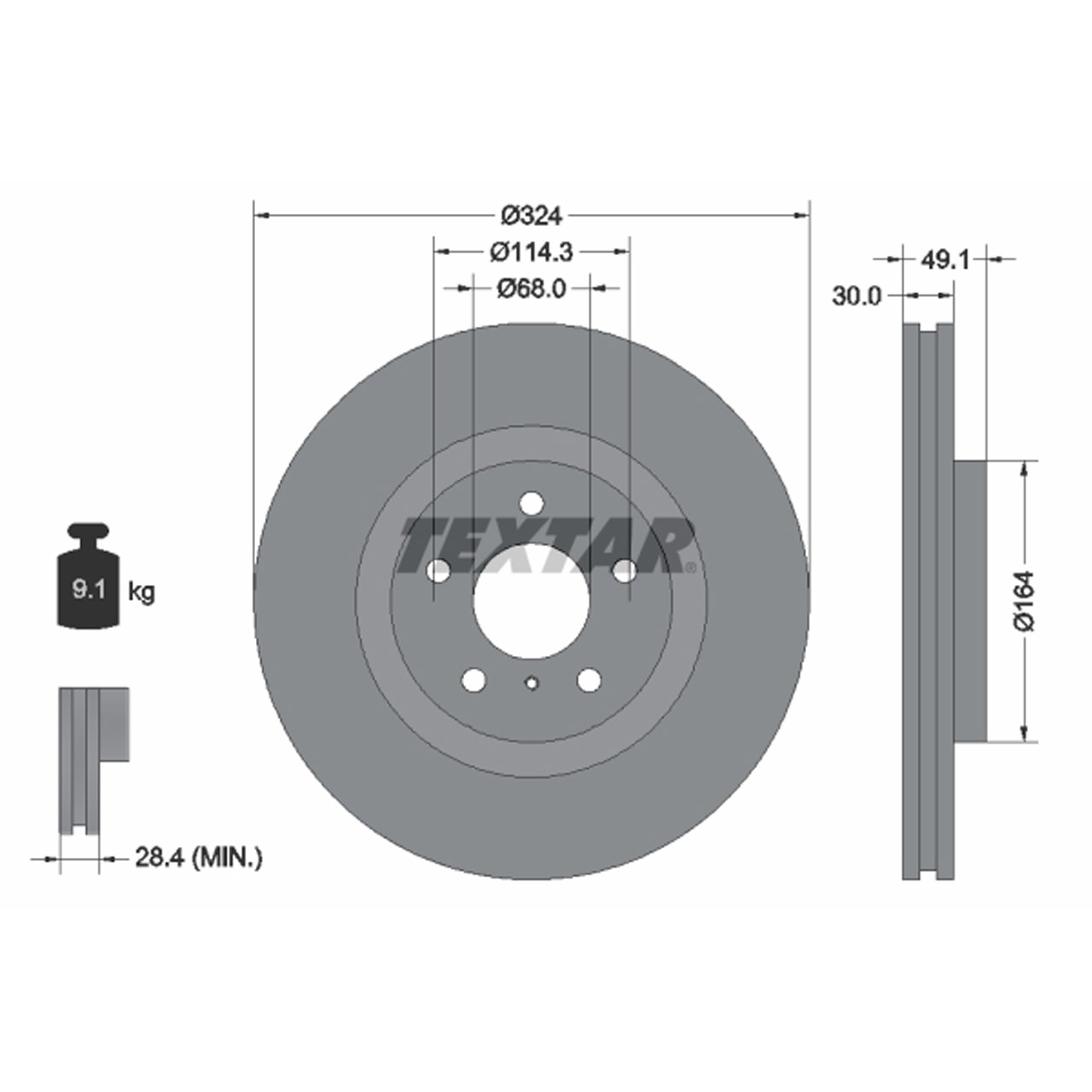 TEXTAR 92194203 Bremsscheiben Satz NISSAN 350Z (Z33) 280/301/313 PS 09.2002-12.2008 vorne