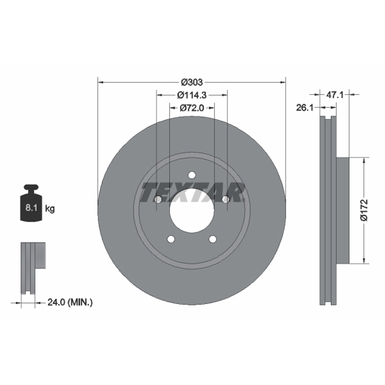 TEXTAR 92197703 Bremsscheiben Satz FORD Maverick MAZDA Tribute (EP) vorne