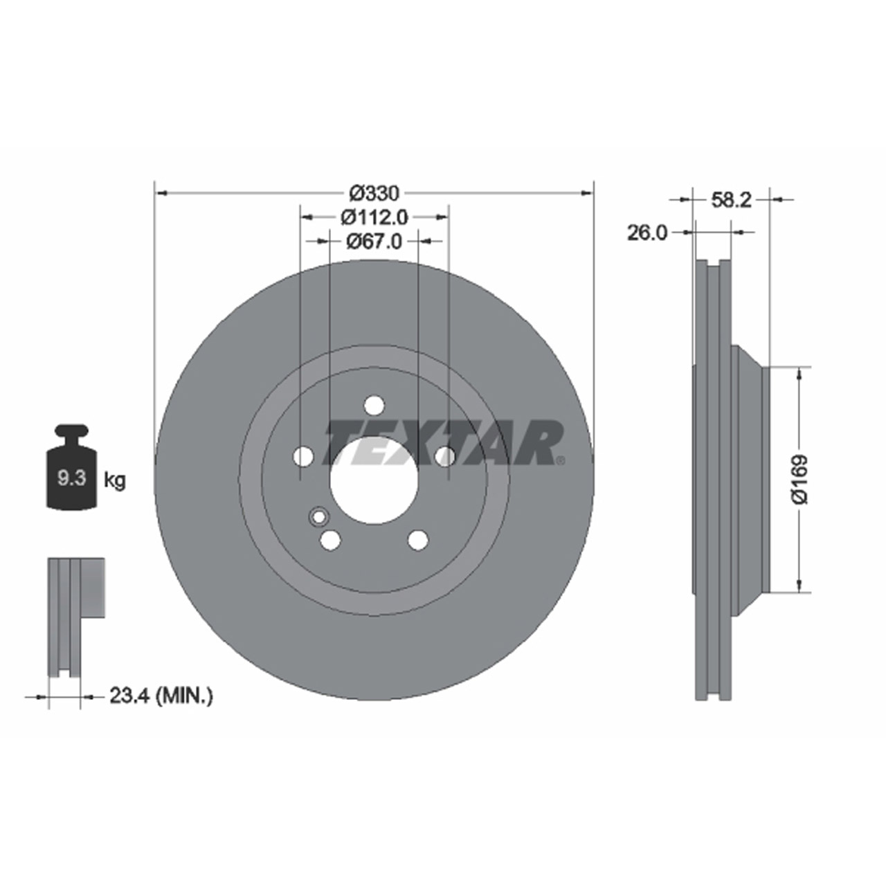 TEXTAR 92197903 Bremsscheiben Satz MERCEDES S-Klasse W221 S600 C216 hinten 2304230812