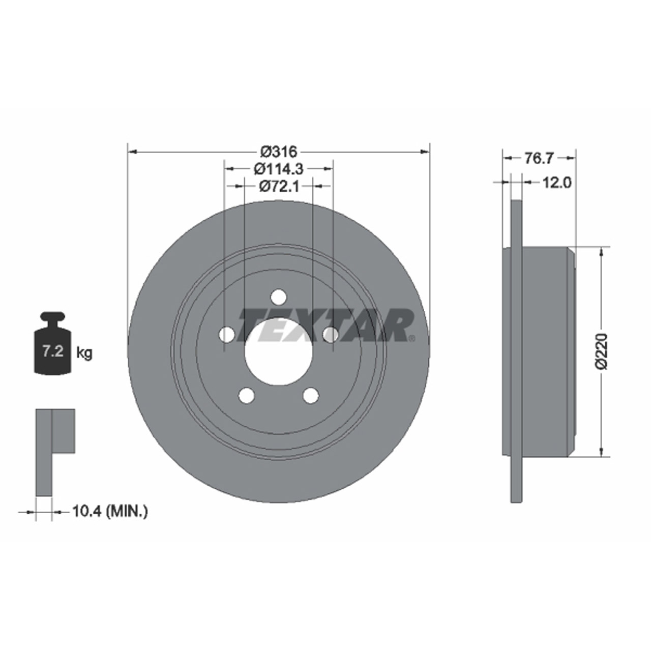 TEXTAR 92202703 Bremsscheiben Satz JEEP Cherokee (KK) DODGE Nitro hinten