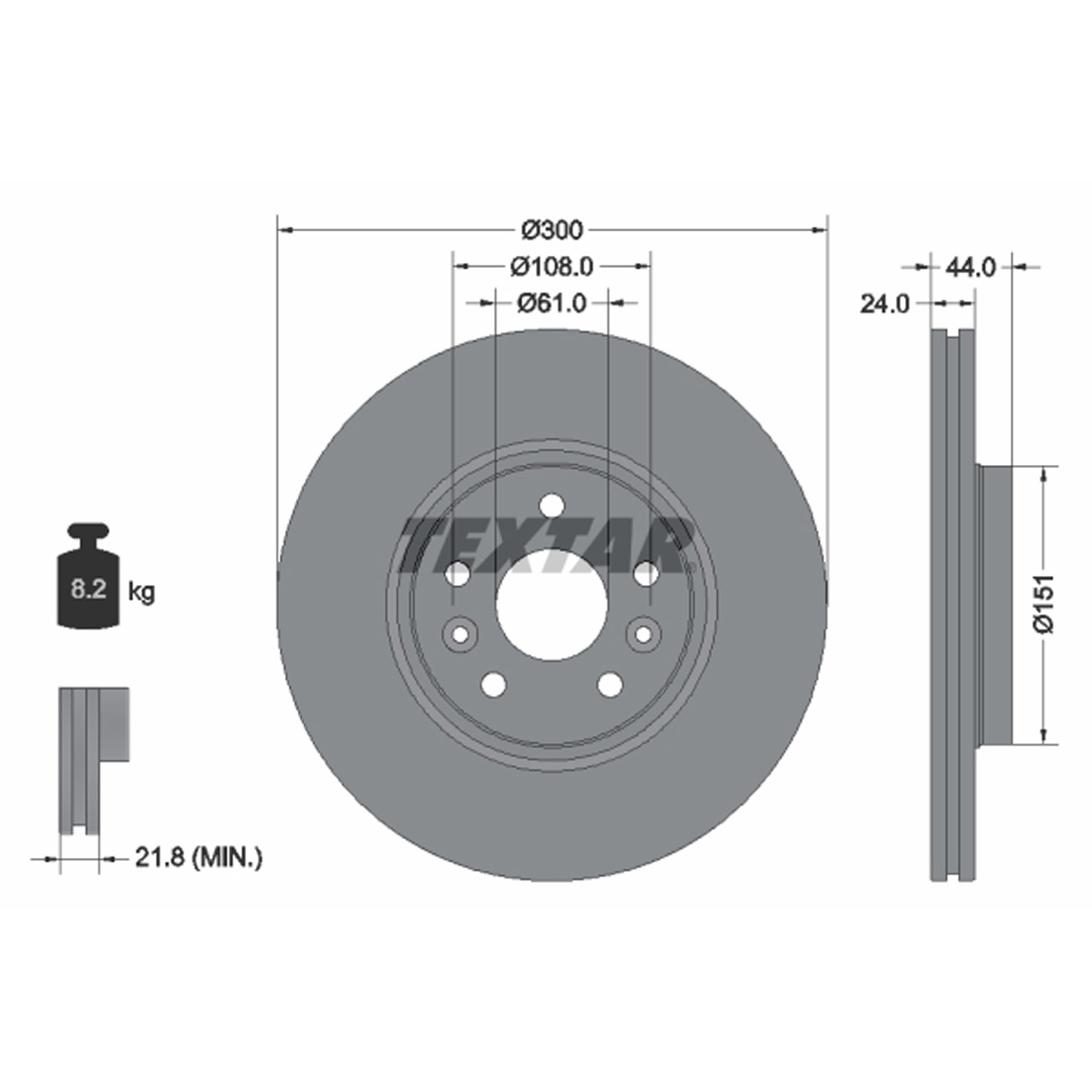 TEXTAR 92202803 Bremsscheiben Satz RENAULT Grand / Scenic 2 2.0 dCi vorne 7701208849