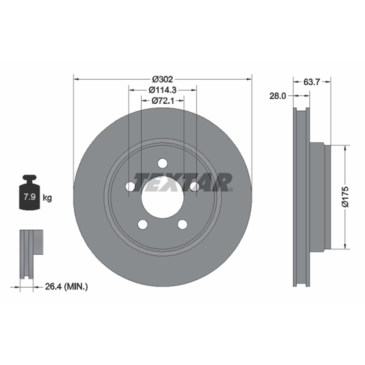 TEXTAR 92203303 Bremsscheiben Satz JEEP Cherokee (KK) BRY DODGE Nitro vorne