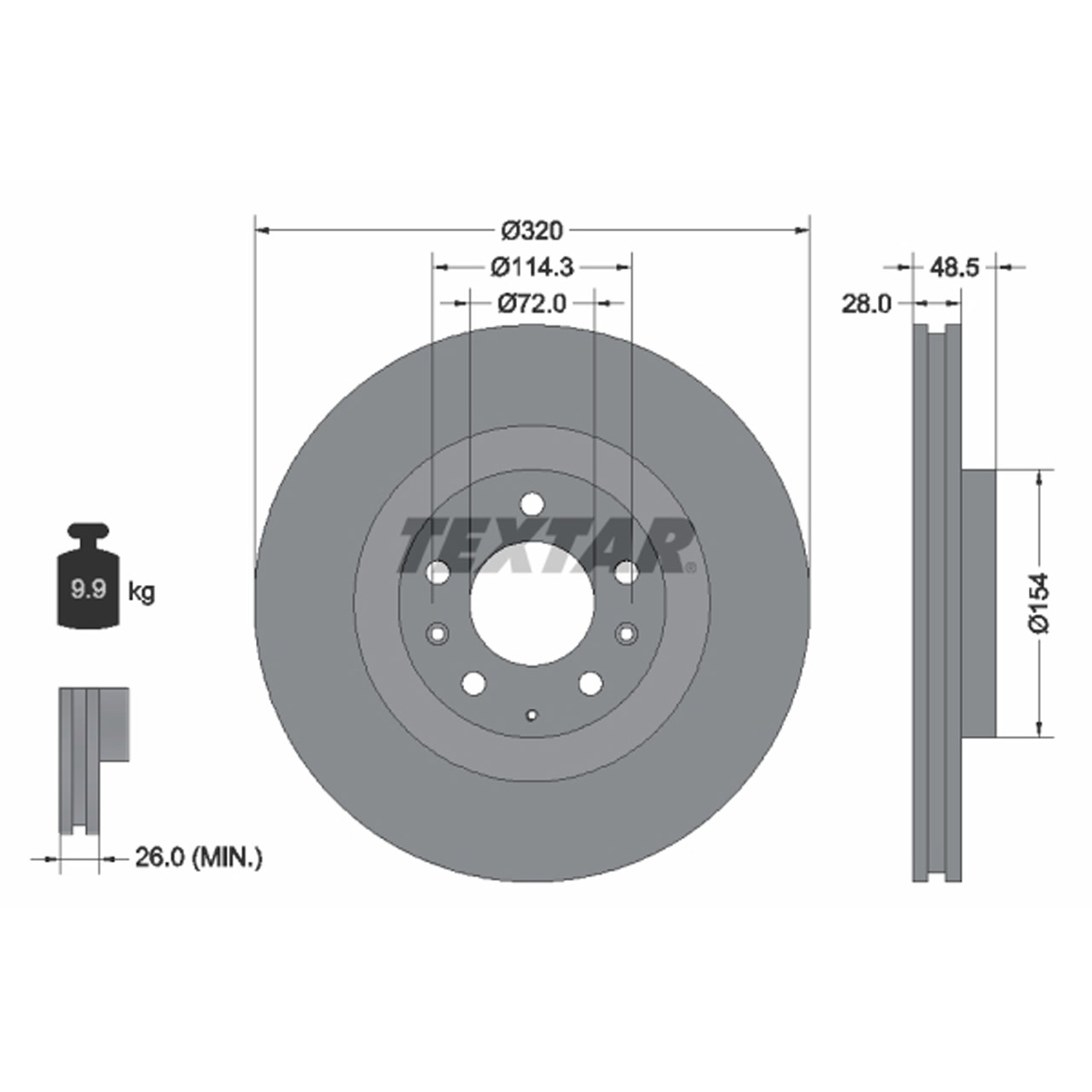 TEXTAR 92203403 Bremsscheiben Satz MAZDA CX-7 (ER) 2.3 Turbo 2.2 CD CX-9 (TB) 3.7 vorne