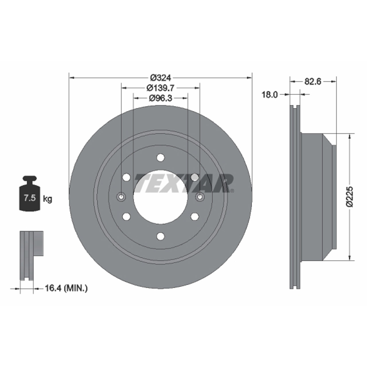 TEXTAR 92203900 Bremsscheiben Satz HYUNDAI H-1 Cargo / Travel (TQ) 2.5 CRDi hinten