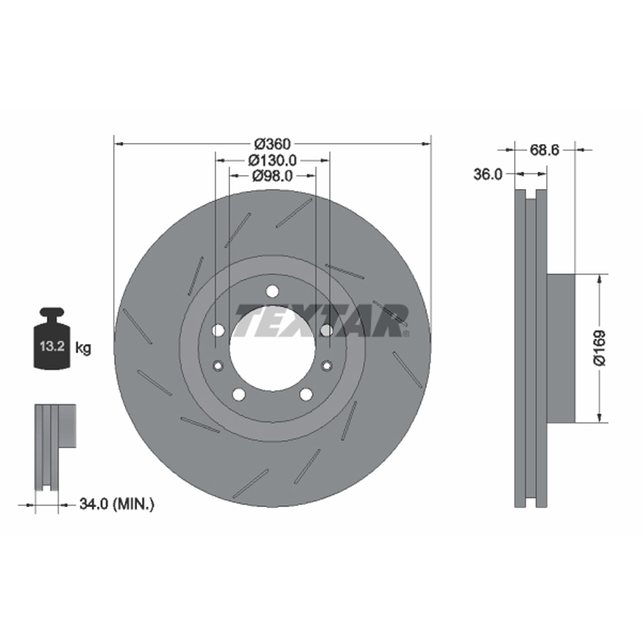 TEXTAR Bremsscheiben Satz PORSCHE Panamera (970) 3.0 / S / D 3.6 4.8 / S vorne