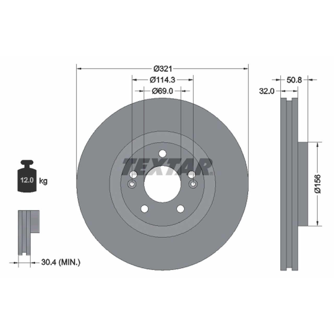 TEXTAR 92221700 Bremsscheiben Satz HYUNDAI ix55 3.0 V6 CRDi 4WD 239/250 PS vorne