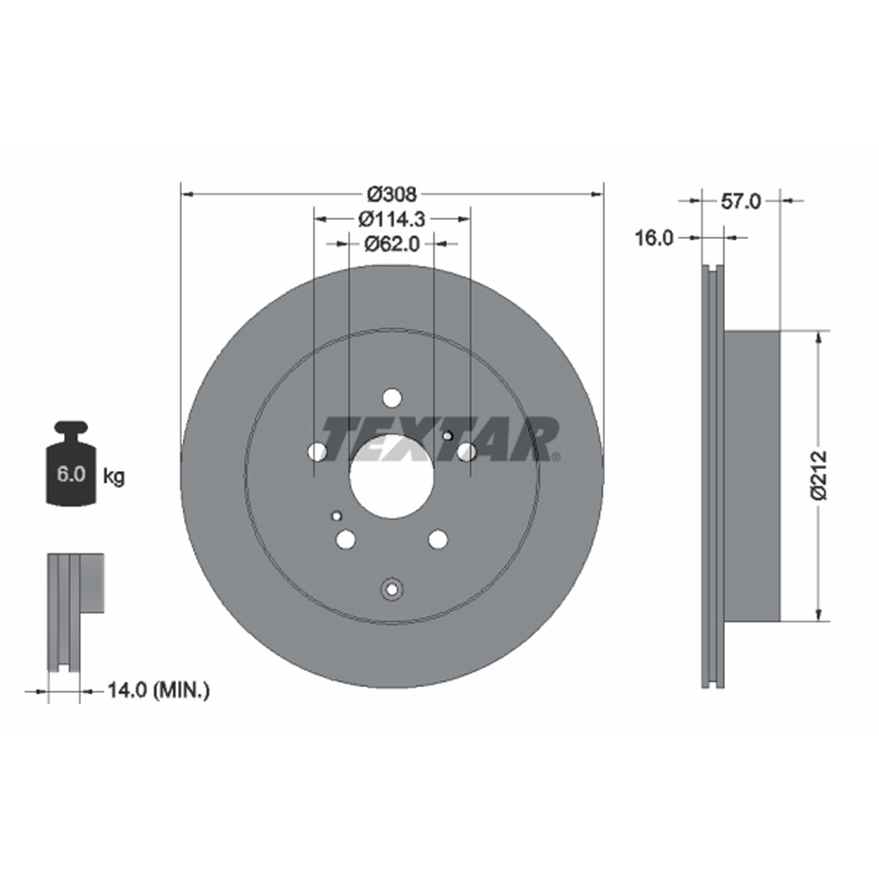 TEXTAR 92222200 Bremsscheiben Satz SUZUKI Grand Vitara 2 (JT, TE, TD hinten