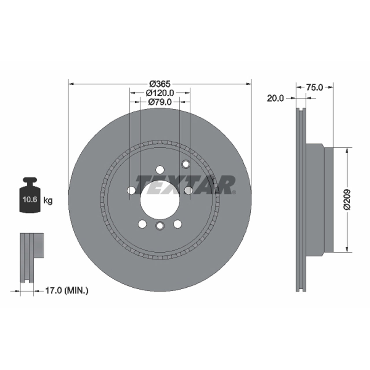 TEXTAR 92224803 Bremsscheiben Satz LAND ROVER Range Rover 3 (L322) 5.0 4.4 D 4x4 hinten