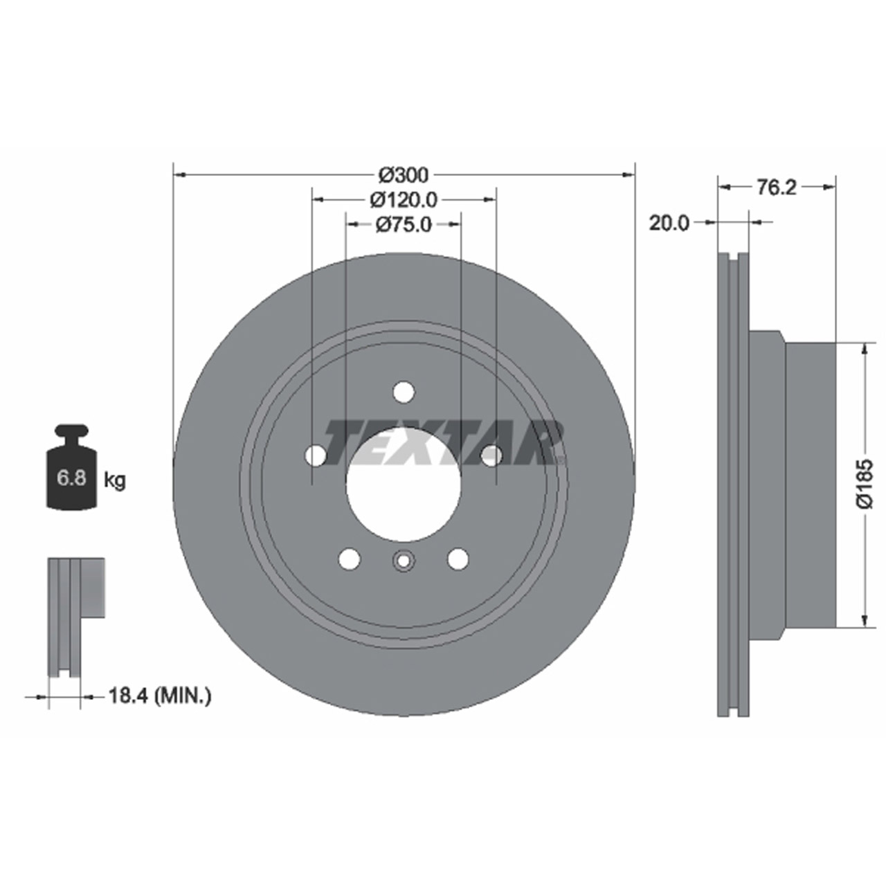 TEXTAR 92227103 Bremsscheiben Satz BMW 1er E82 E88 123d 204 PS ohne M-Technik hinten