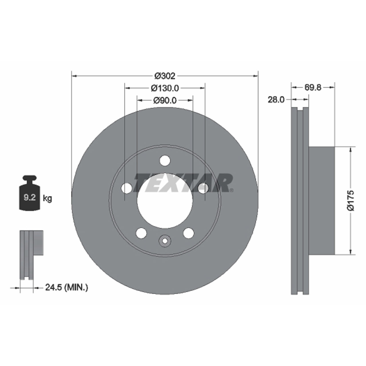 TEXTAR 92228603 Bremsscheiben Satz NISSAN NV400 OPEL Movano B RENAULT Master 3 vorne