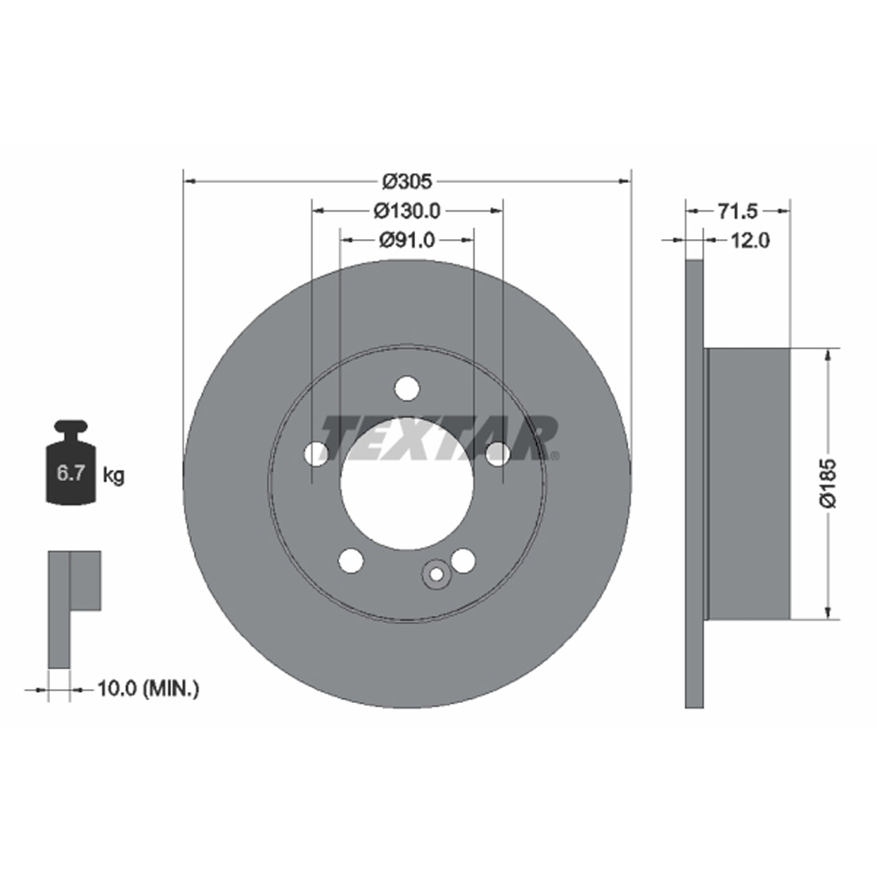 TEXTAR 92228800 Bremsscheiben Satz NISSAN NV400 OPEL Movano B RENAULT Master 3 hinten