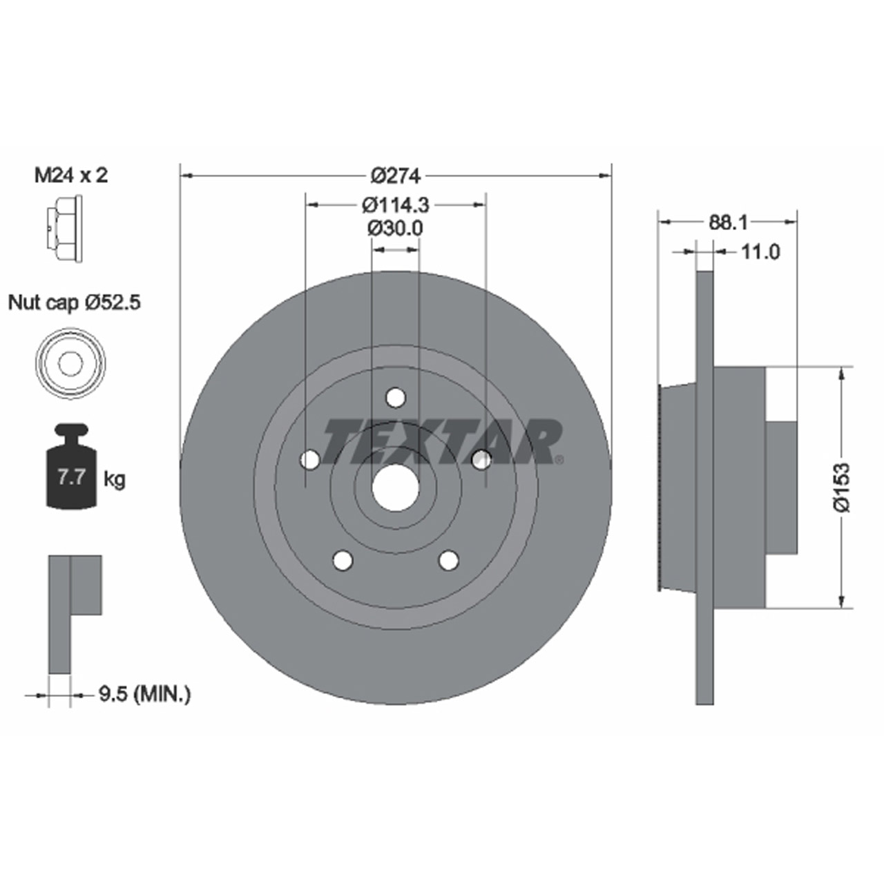 TEXTAR 92232603 Bremsscheiben + Radlager Satz RENAULT Grand / Scenic 3 hinten