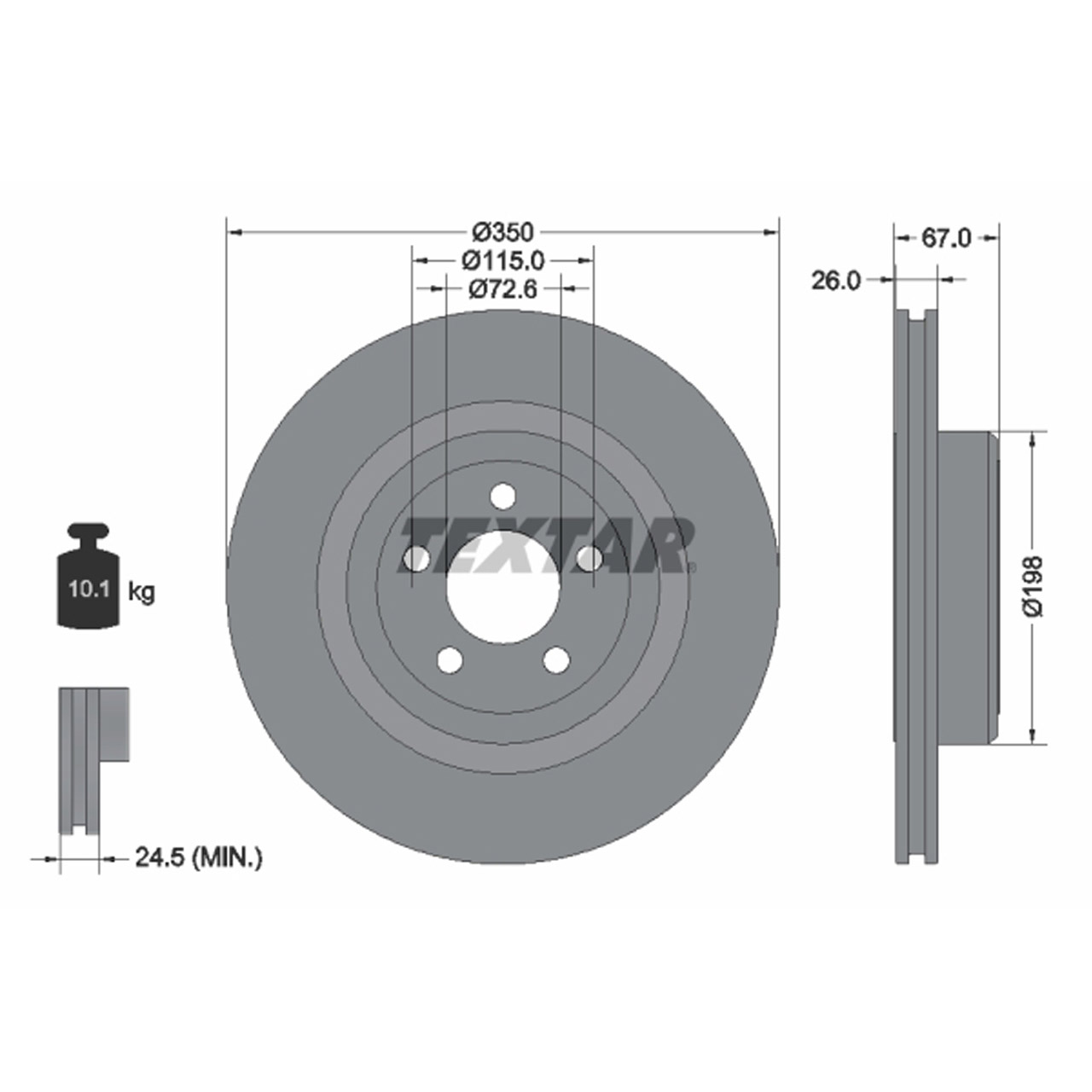 TEXTAR 92235503 Bremsscheiben Satz CHRYSLER 300C (LX, LE) BR8 hinten