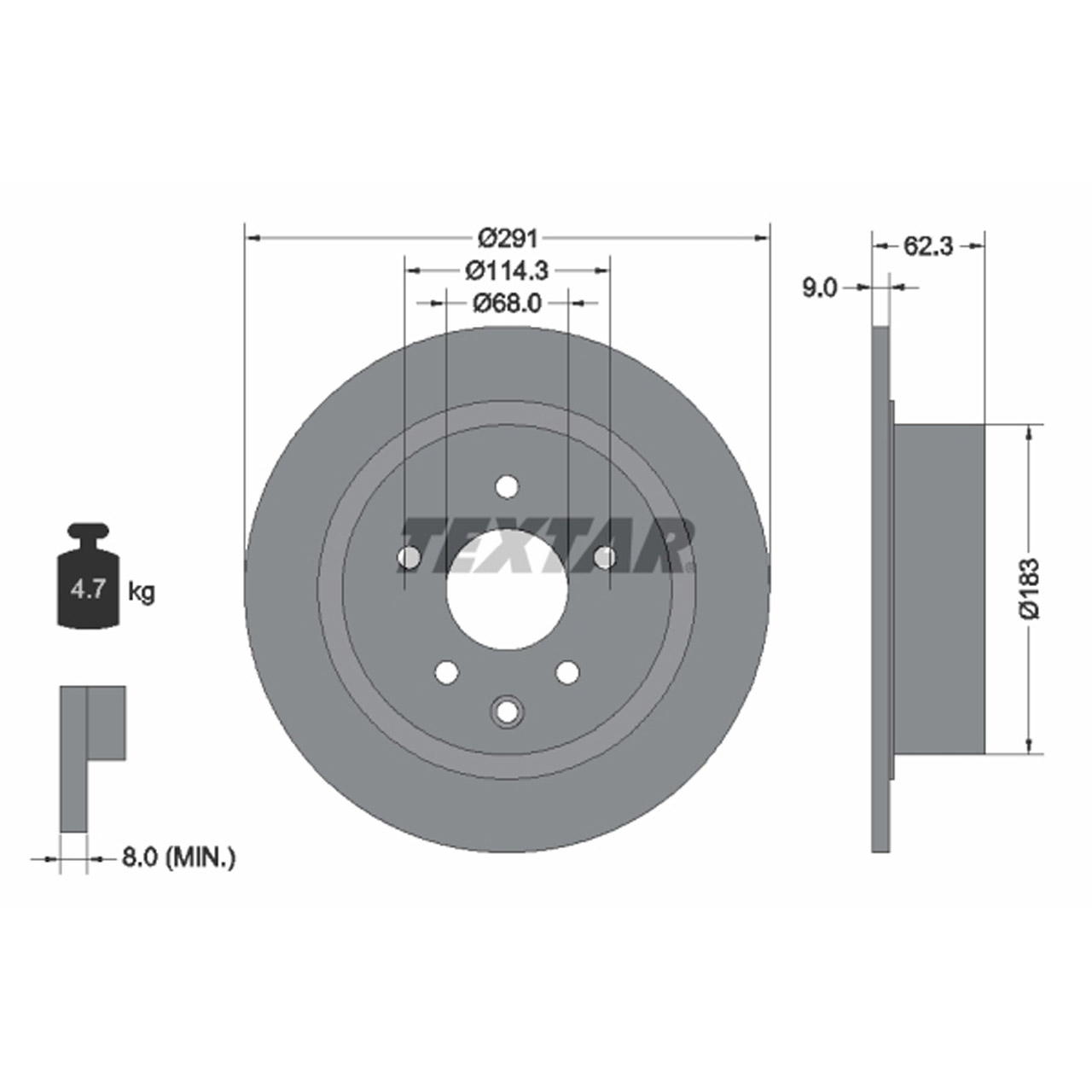 TEXTAR 92237103 Bremsscheiben Satz NISSAN Evalia Juke (F15) NV200 Pulsar Qashqai 1 hinten