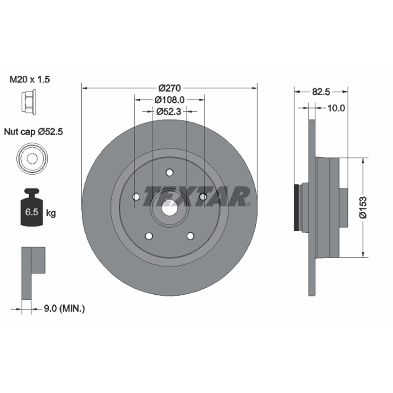 TEXTAR 92237203 Bremsscheiben + Radlager Satz RENAULT Megane 2 Scenic 2 hinten