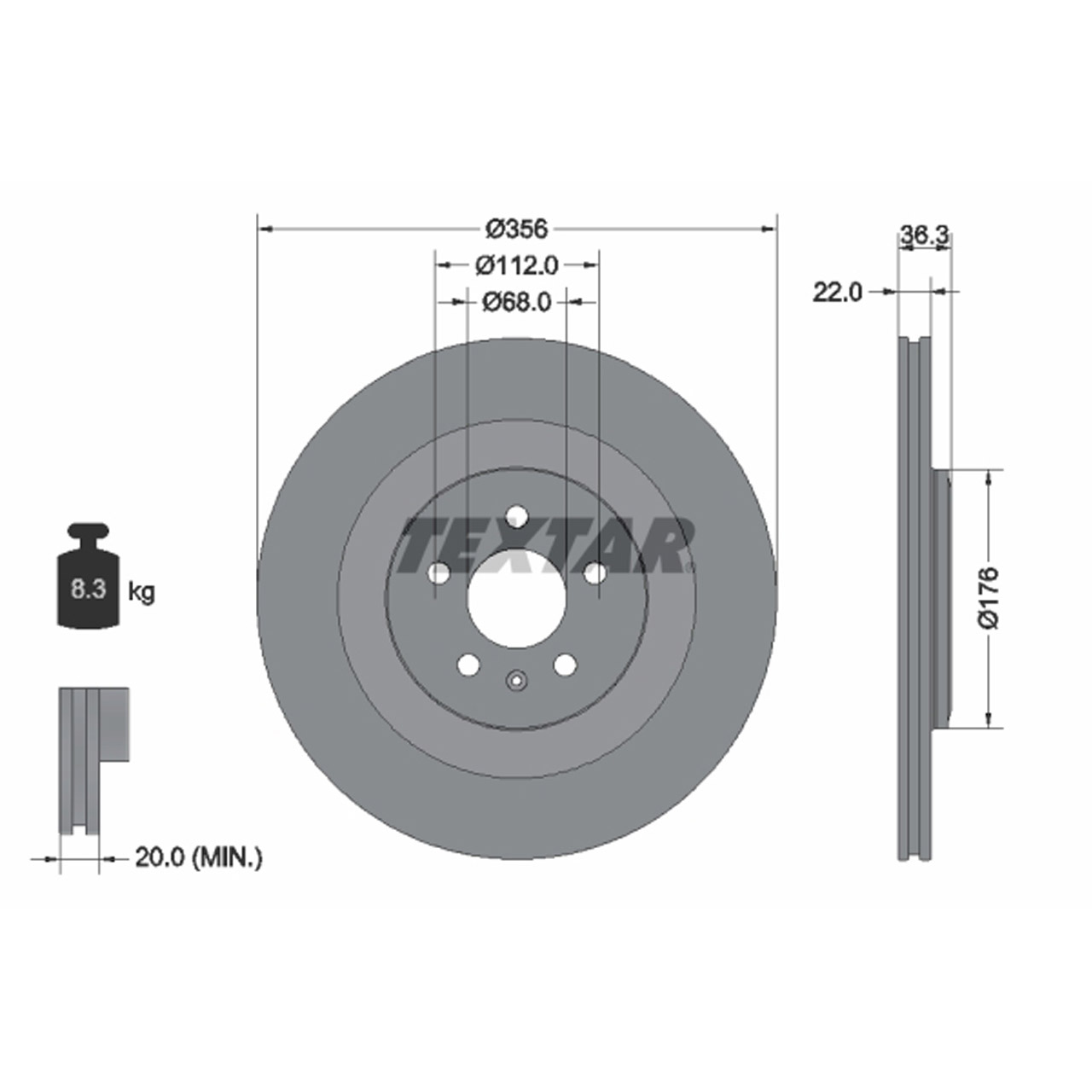 TEXTAR 92241803 Bremsscheiben Satz AUDI A6 S6 C7 A7 S7 4G A8 S8 4H PR-1KE/1KY/1KZ hinten