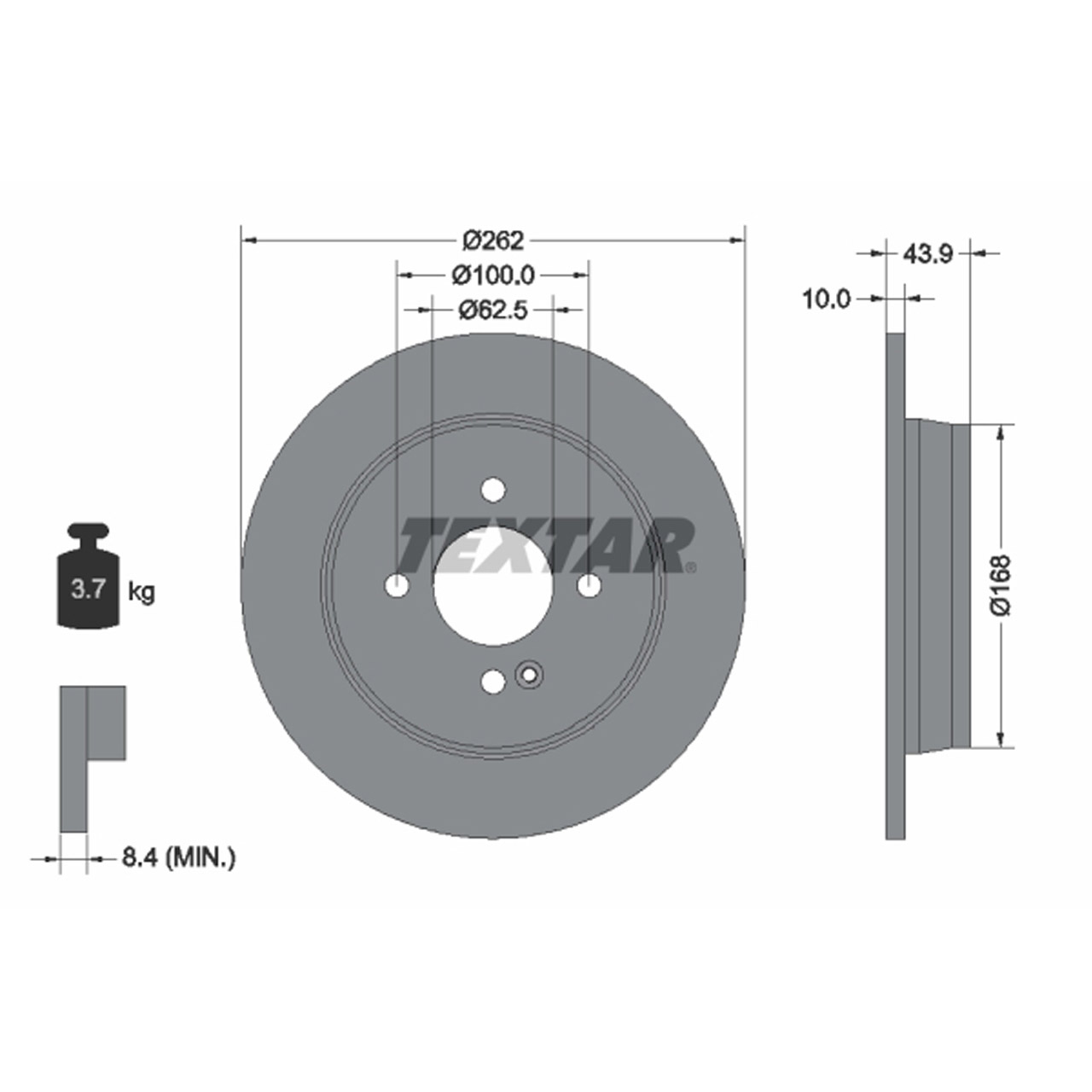 TEXTAR 92242203 Bremsscheiben Satz YUNDAI Bayon i20 I II III KIA Rio 3 4 Stonic hinten