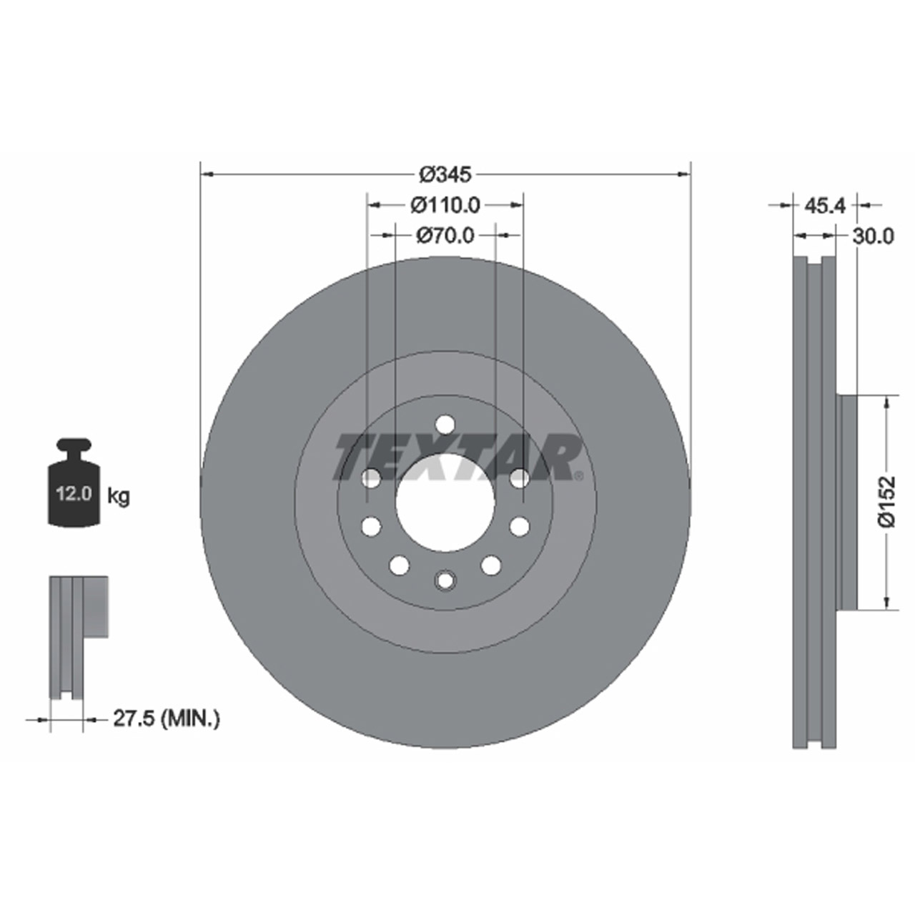 TEXTAR 92242403 Bremsscheiben Satz OPEL Signum CC Vectra C 2.8 V6 Turbo OPC vorne