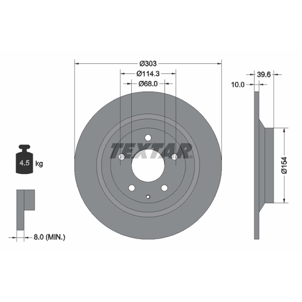 TEXTAR 92242703 Bremsscheiben Satz MAZDA CX-30 (DM) CX-5 (KE, GH) (KF) MX-30 (DR) hinten