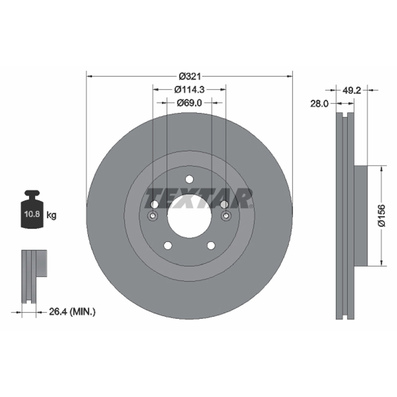 TEXTAR 92242905 Bremsscheiben Satz HYUNDAI Santa Fe 2 3 4 KIA Sorento 2 3 vorne