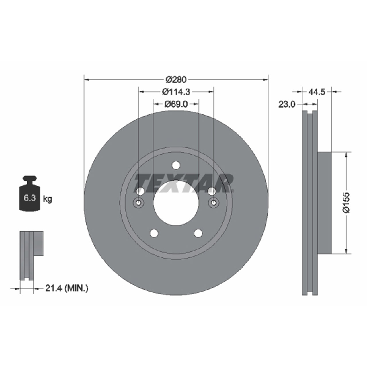 TEXTAR 92243103 Bremsscheiben Satz HYUNDAI Kona OS i30 GD PD KIA Cee'D JD vorne