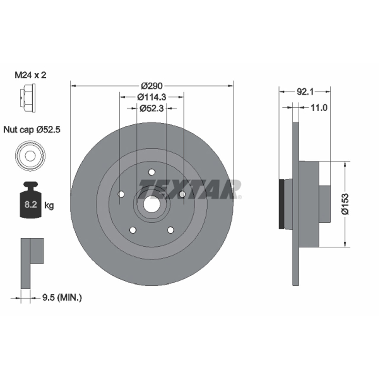 TEXTAR 92254103 Bremsscheiben + Radlager Satz RENAULT Grand / Scenic 3 2.0 dCi hinten