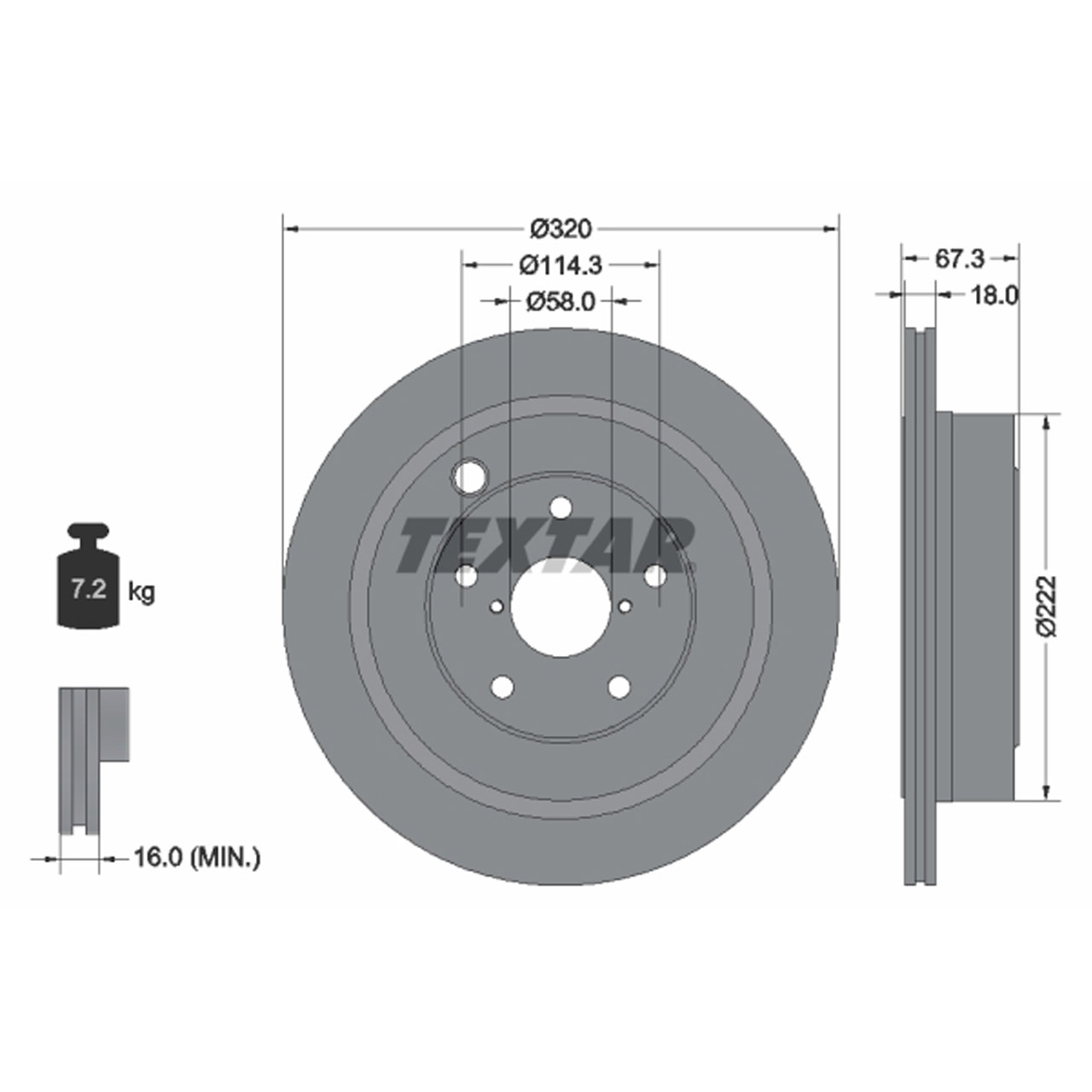 TEXTAR 92255903 Bremsscheiben Satz SUBARU Tribeca (B9) 3.0 245 PS + 3.6 258 PS hinten