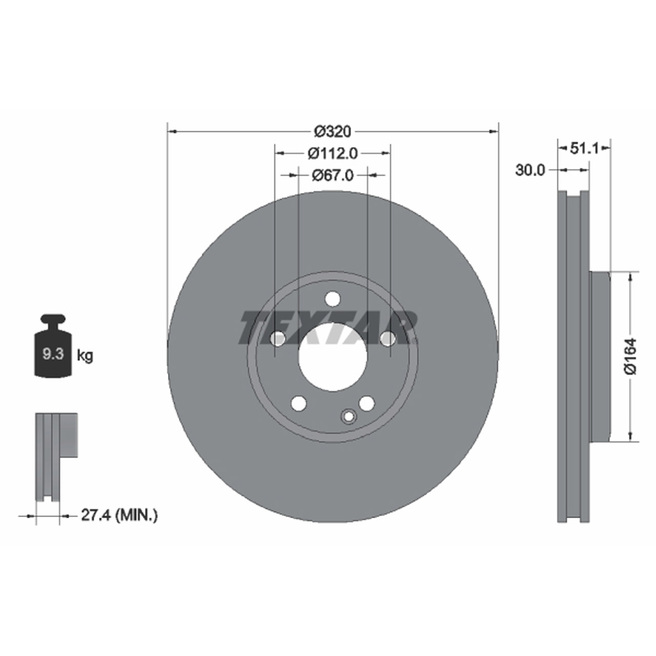 TEXTAR 92258003 Bremsscheiben Satz MERCEDES W176 W246 C117 X117 X156 vorne 2464212612