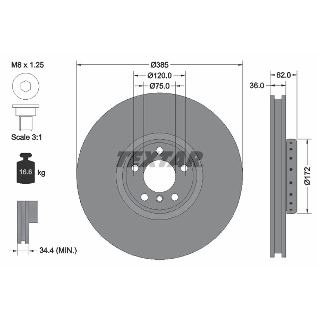 TEXTAR Bremsscheiben Satz BMW X5 E70 F15 X6 E71 E72 F16 xDrive50i M50d vorne