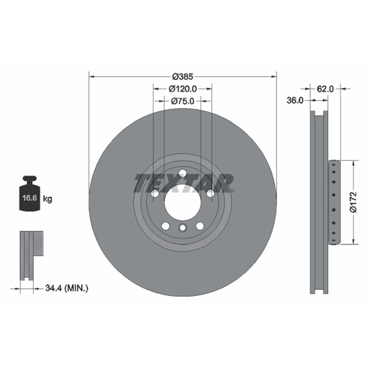 TEXTAR Bremsscheiben Satz BMW X5 E70 F15 X6 E71 E72 F16 xDrive50i M50d vorne