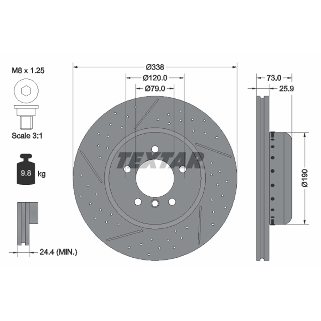 TEXTAR 92266925 Bremsscheiben Satz BMW E82 E87 E88 3er E90 E91 E92 E93 vorne 34116786392