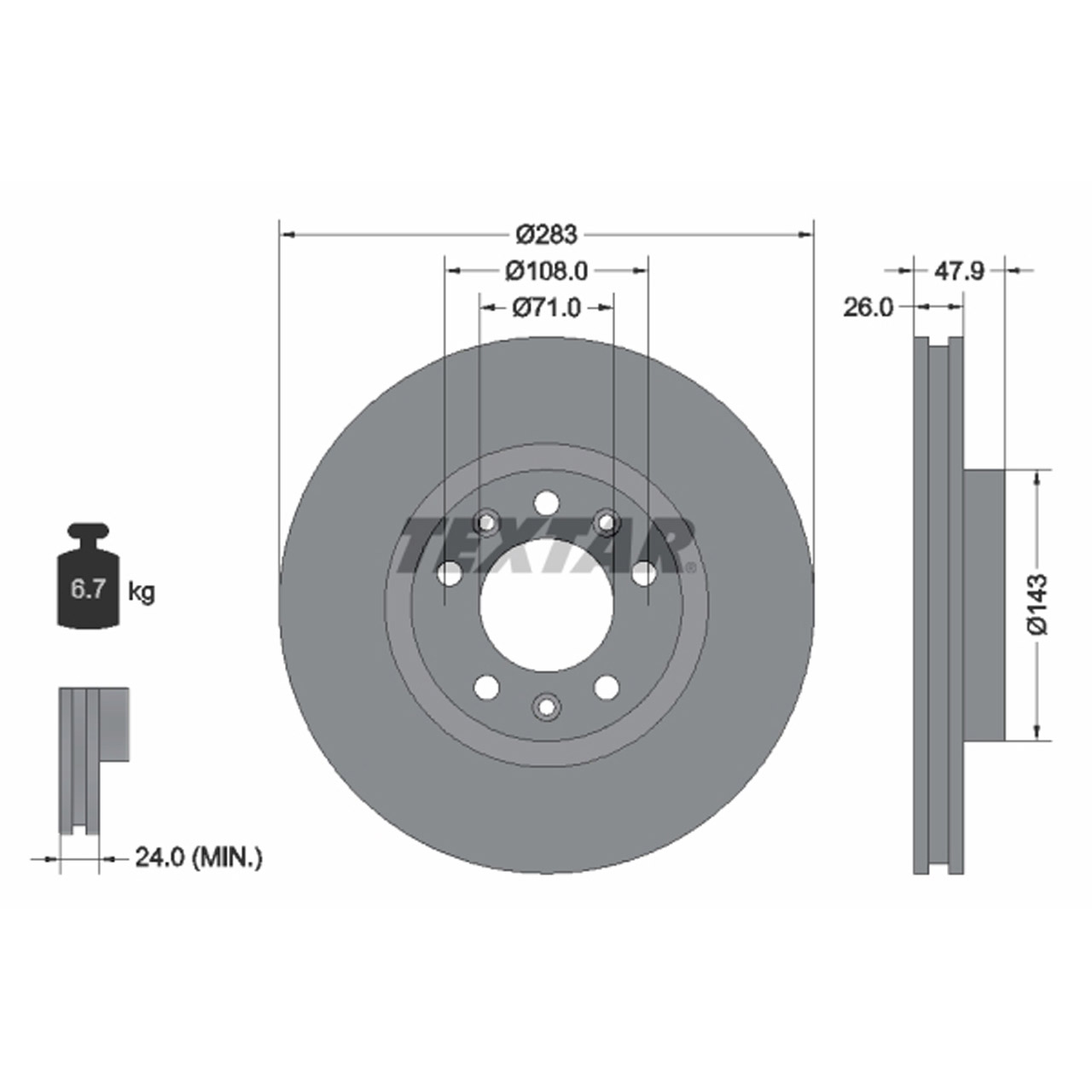 TEXTAR 92267903 Bremsscheiben Satz OPEL Astra L PEUGEOT 308 II III vorne 9803918180