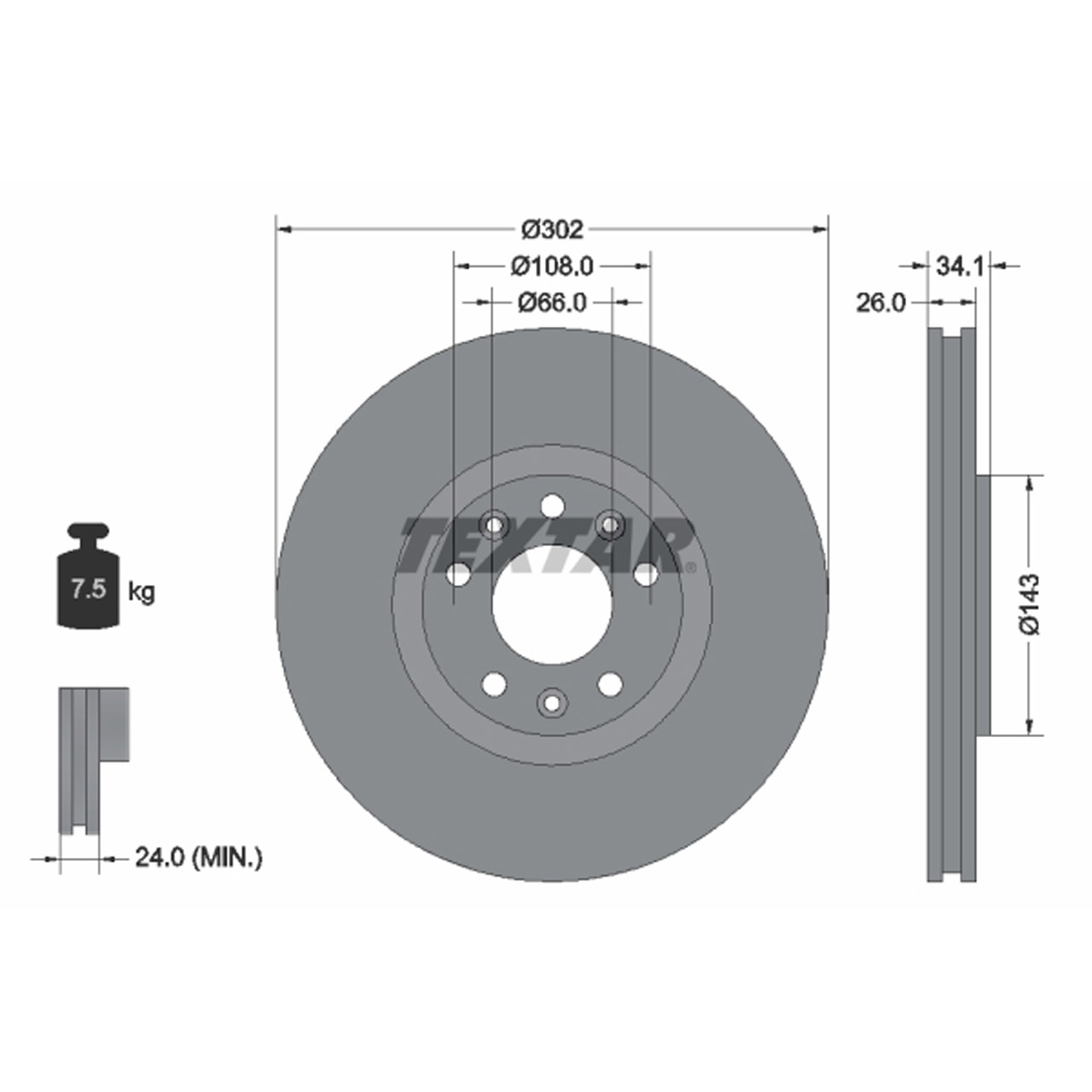 TEXTAR 92268103 Bremsscheiben Satz PEUGEOT RCZ 1.6 16V 156 PS 2.0 HDi 163 PS vorne