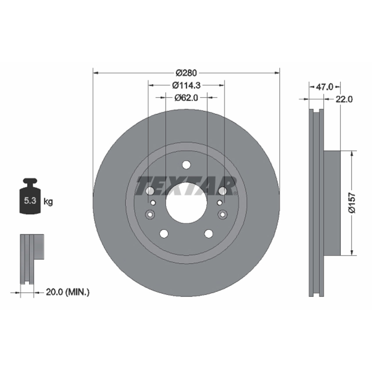 TEXTAR 92268303 Bremsscheiben Satz SUZUKI SX4 / S-Cross (JY) Vitara (LY) vorne