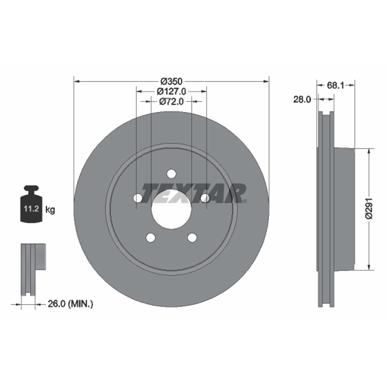 TEXTAR 92269803 Bremsscheiben Satz JEEP Grand Cherokee 3 (WH, WK) mit Sportpaket hinten