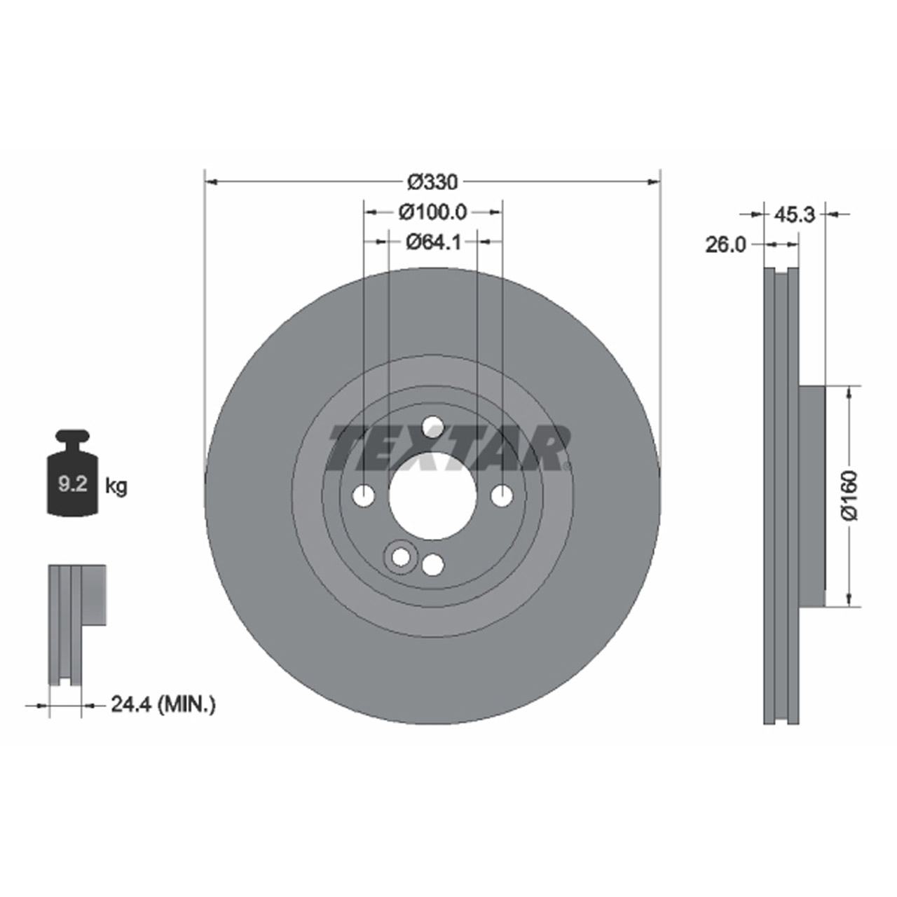 TEXTAR 92275403 Bremsscheiben Satz MINI R56 John Cooper Works GP 218 PS vorne 34116858071