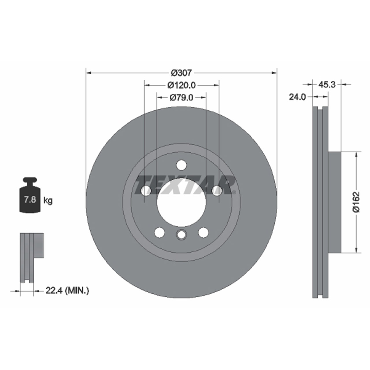 TEXTAR 92275605 Bremsscheiben Satz MINI Countryman R60 Paceman R61 Cooper S vorne