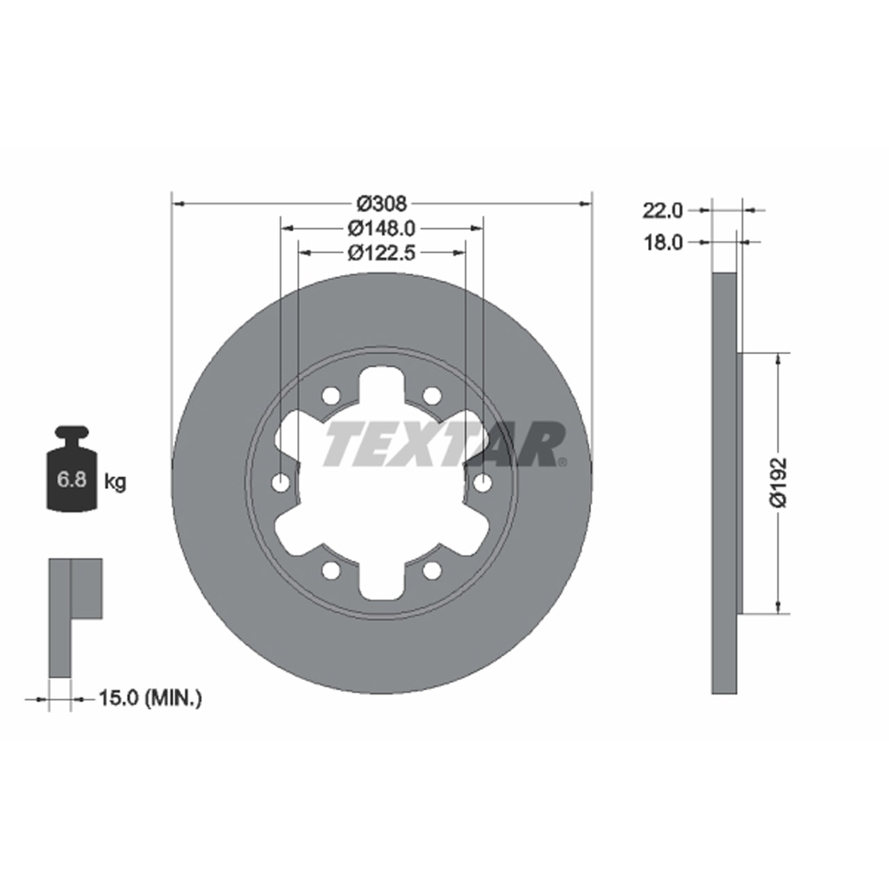 TEXTAR 92275803 Bremsscheiben Satz FORD Transit V363 mit Doppelbereifung hinten