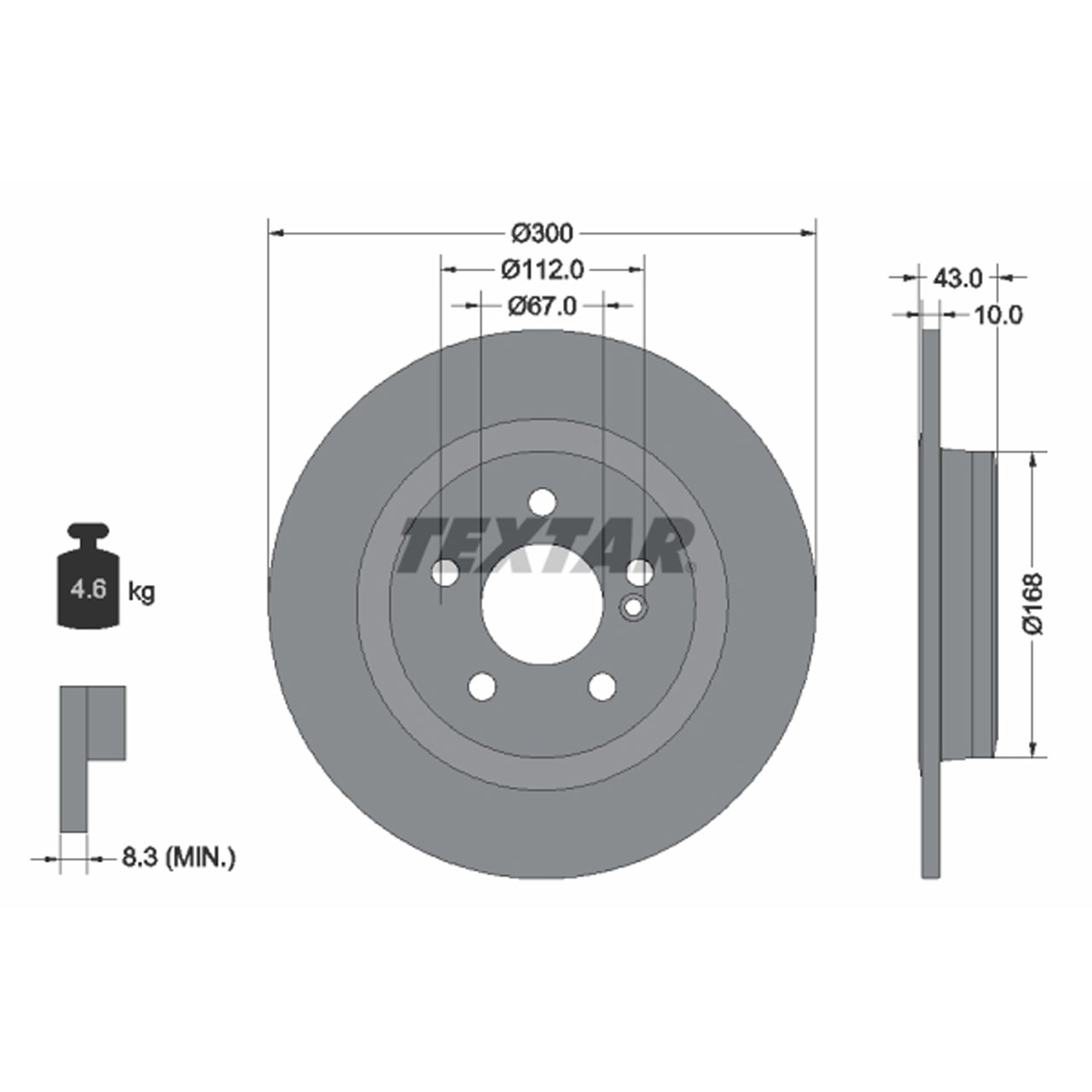 TEXTAR 92277503 Bremsscheiben Satz MERCEDES SLK SLC R172 180-350 250d hinten 0004231612