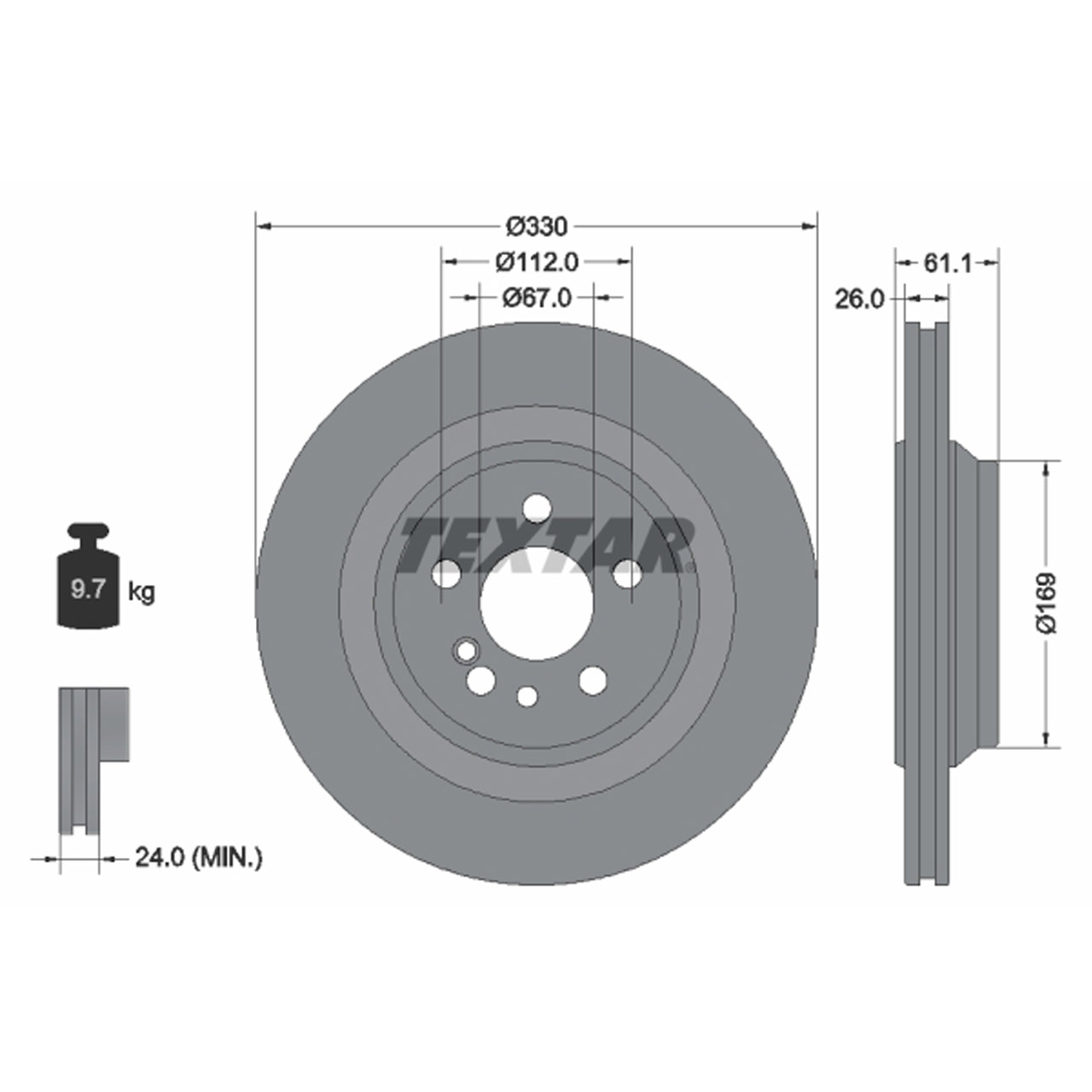 TEXTAR 92278303 Bremsscheiben Satz MERCEDES S-Klasse W220 S600 CL600 hinten 2204230512