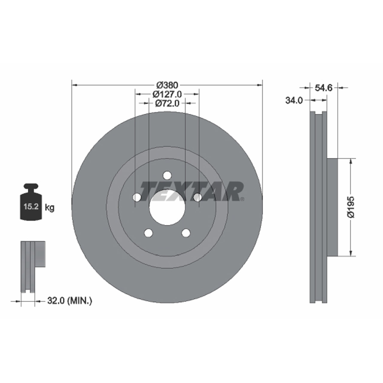 TEXTAR 92281905 Bremsscheiben Satz JEEP Grand Cherokee 4 (WK, WK2) BR4 vorne