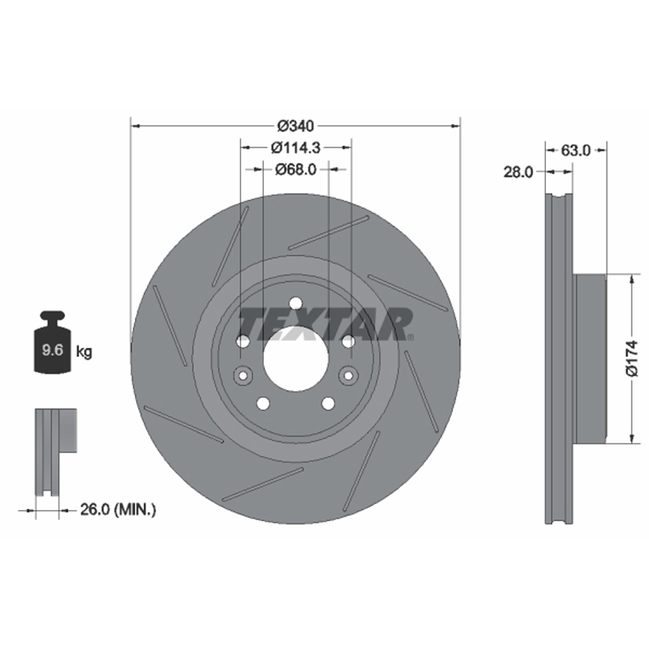 TEXTAR 92282205 Bremsscheiben Satz RENAULT Megane 3 2.0 TCe 220 / R.S vorne 402060019R