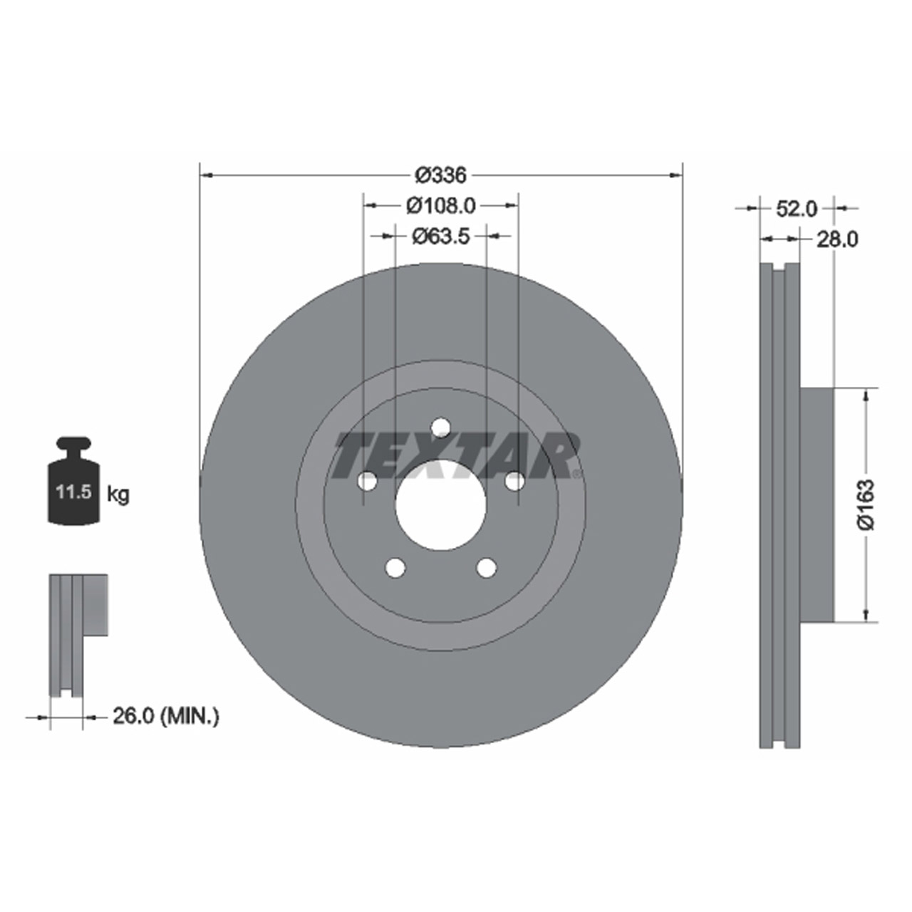 TEXTAR 92282305 Bremsscheiben Satz FORD Focus 2 MK2 2.5 RS / 500 305/350 PS vorne 1569253