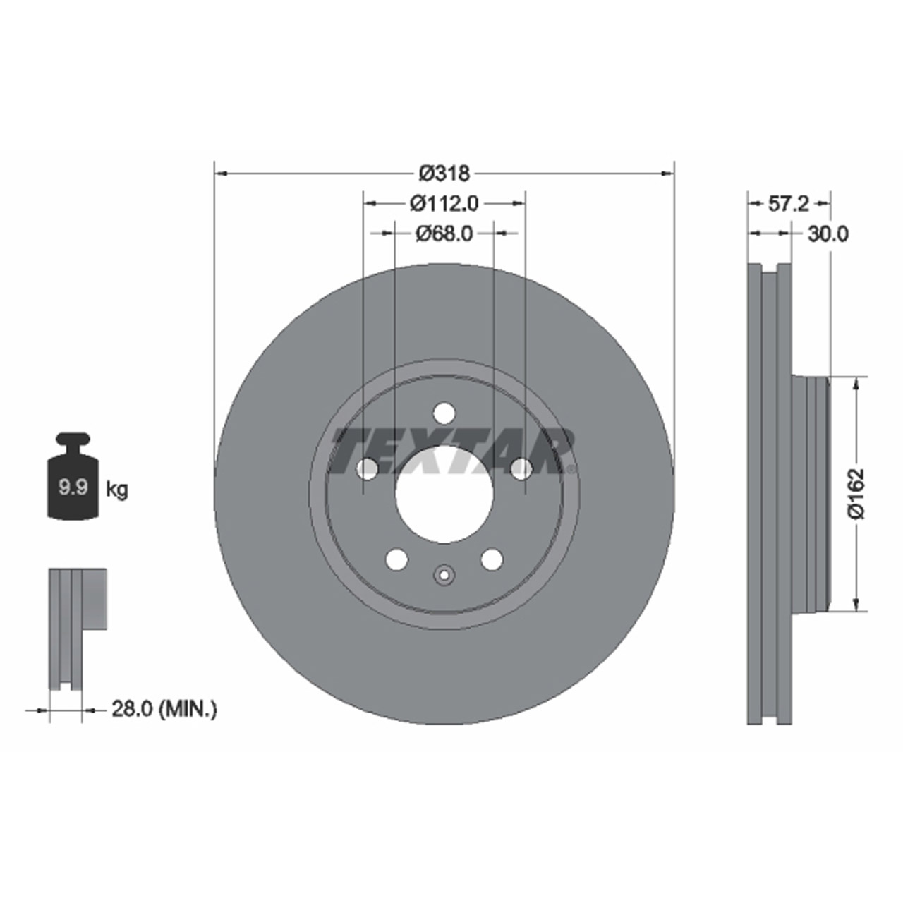 TEXTAR 92282705 Bremsscheiben Satz AUDI A4 B9 A5 F5 A6 C8 A7 4K Q5 FY 1LC/1LD/1LG vorne