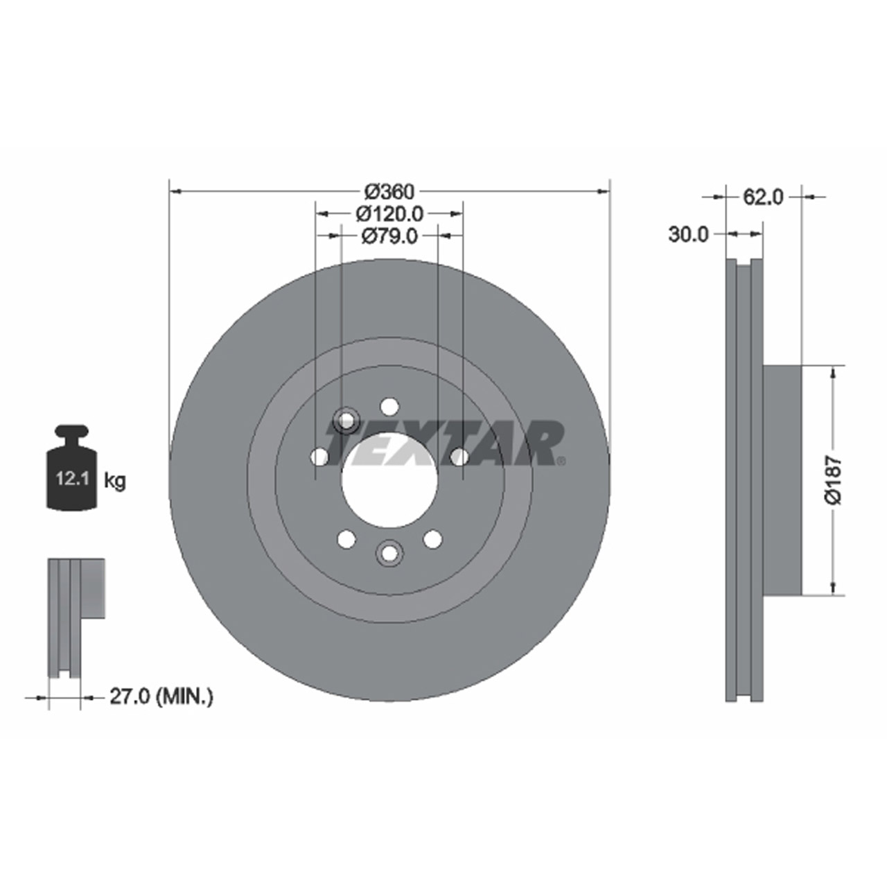 TEXTAR 92283205 Bremsscheiben Satz LAND ROVER Range Rover 4 / Sport 2 19 Zoll vorne