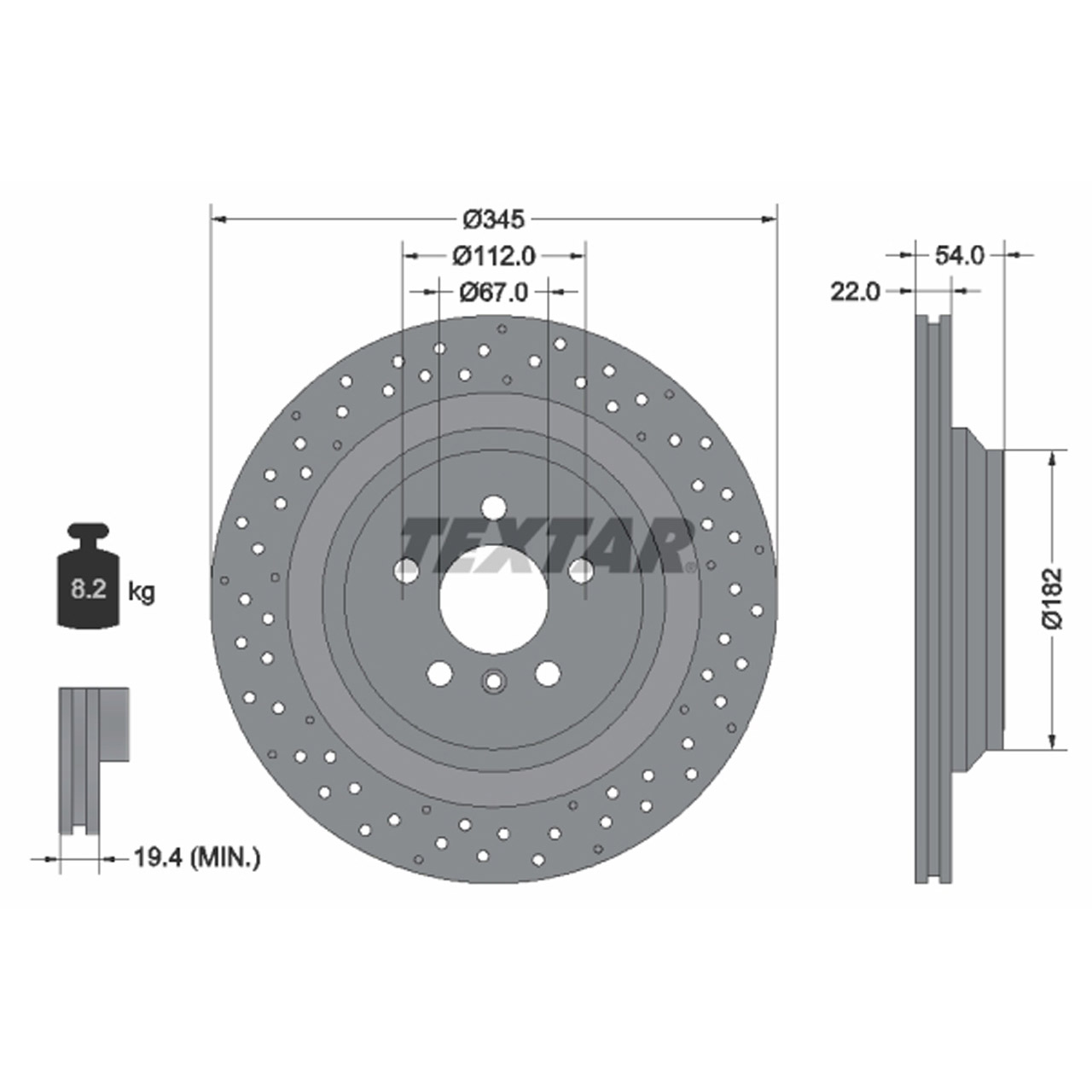 TEXTAR 92283703 Bremsscheiben Satz MERCEDES M-Klasse GLE W166 GL X166 hinten 1664230312