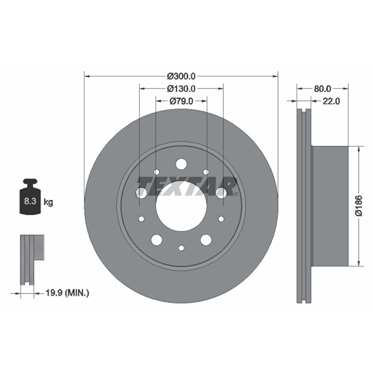 TEXTAR 92284303 Bremsscheiben Satz PSA Jumper 2 Boxer OPEL Movano C FIAT Ducato 250 hinten